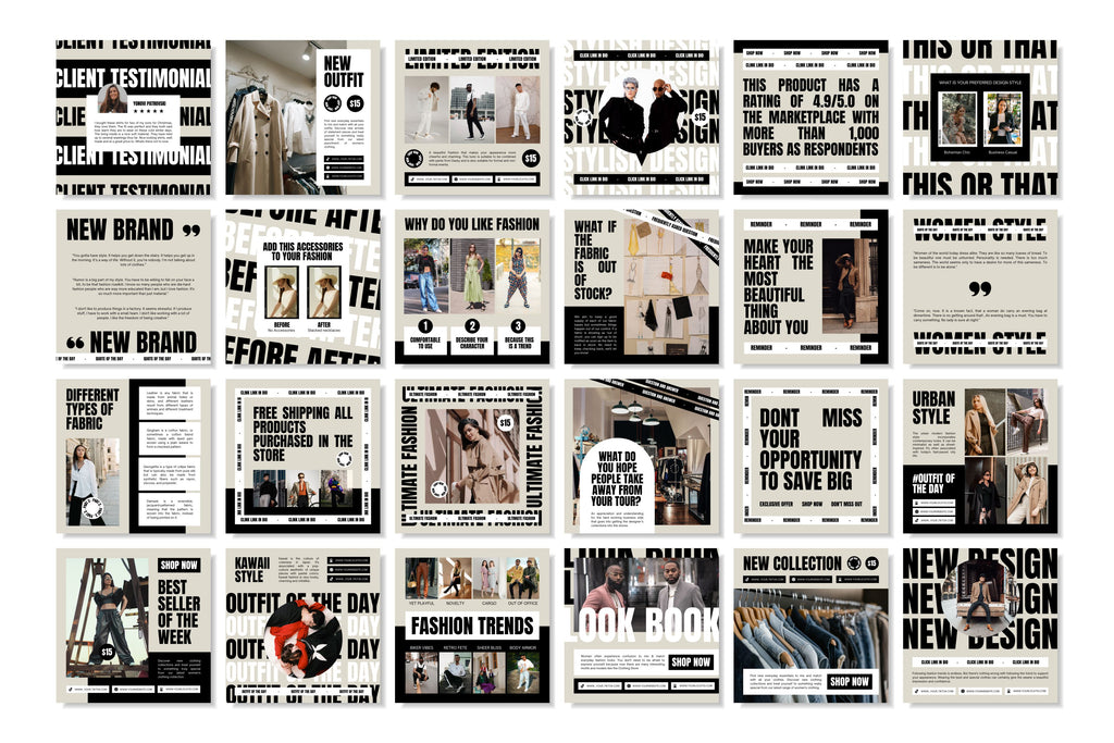 Fashion Canva Social Media Template - Cream #3