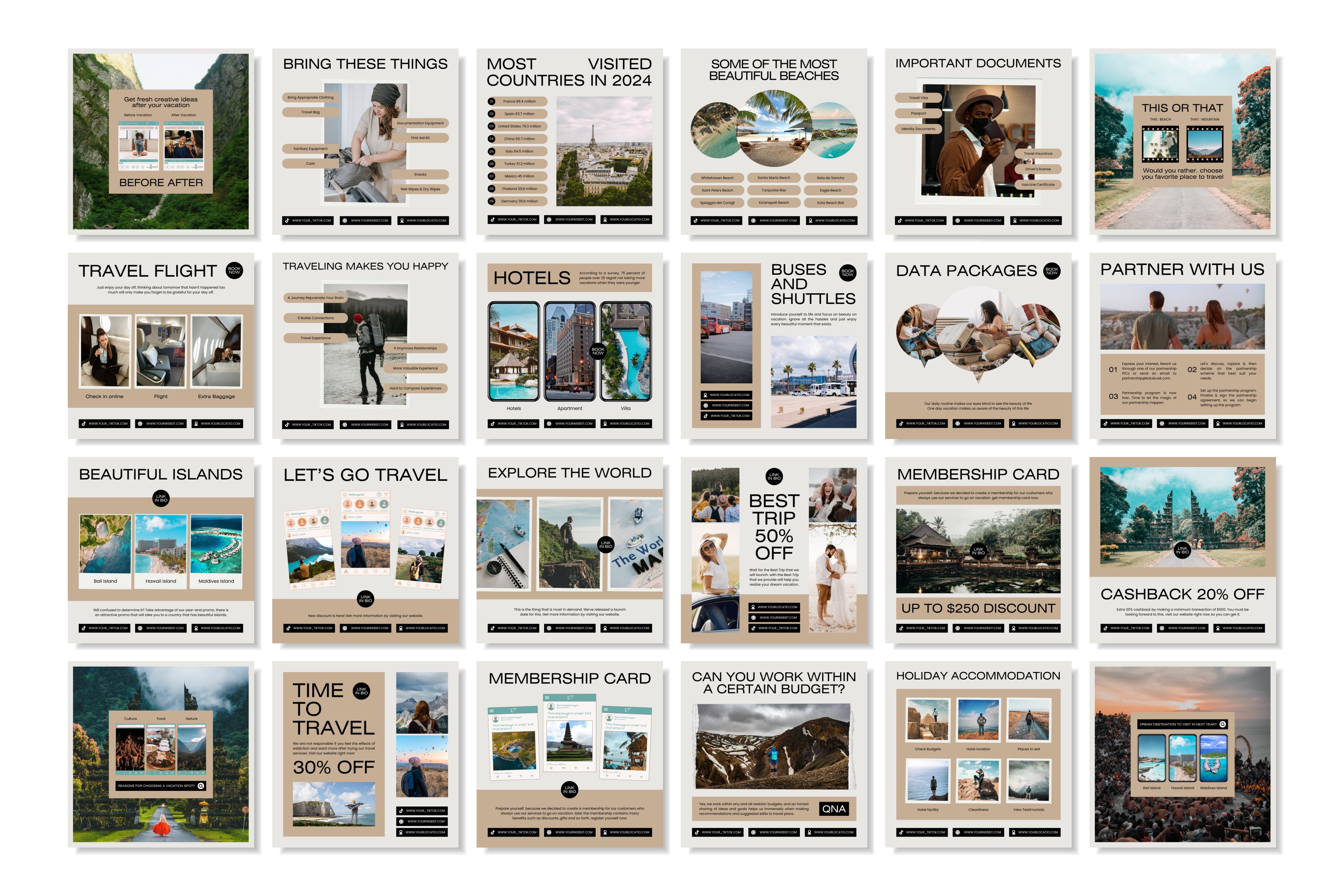 Travel Canva Social Media Template - Cream #2
