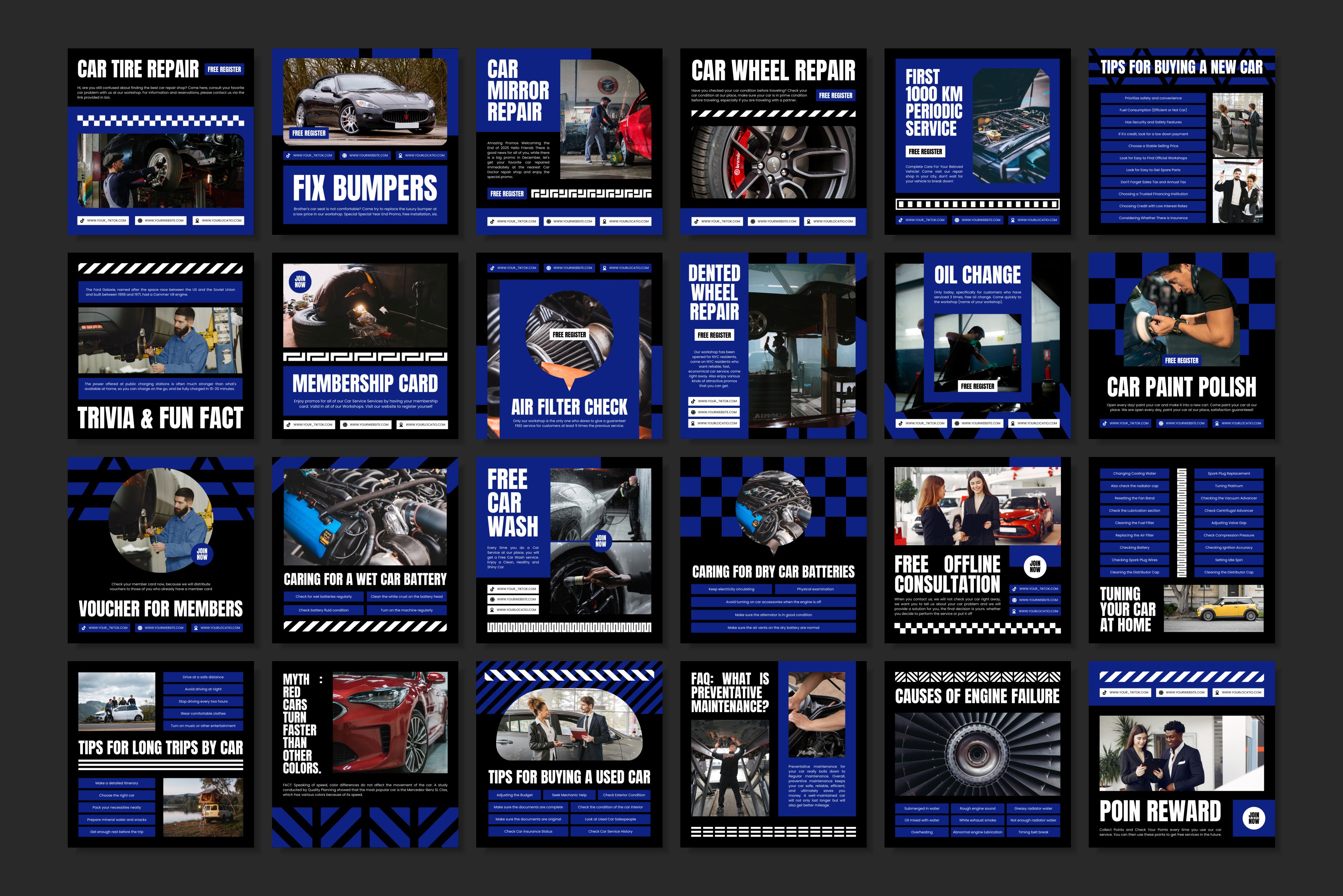 Automotive Canva Social Media Template - Blue #1