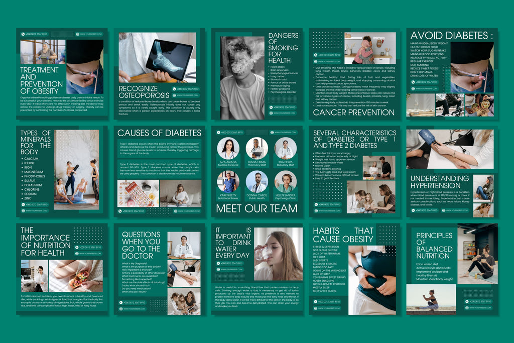 Medical Canva Social Media Template - Green #1