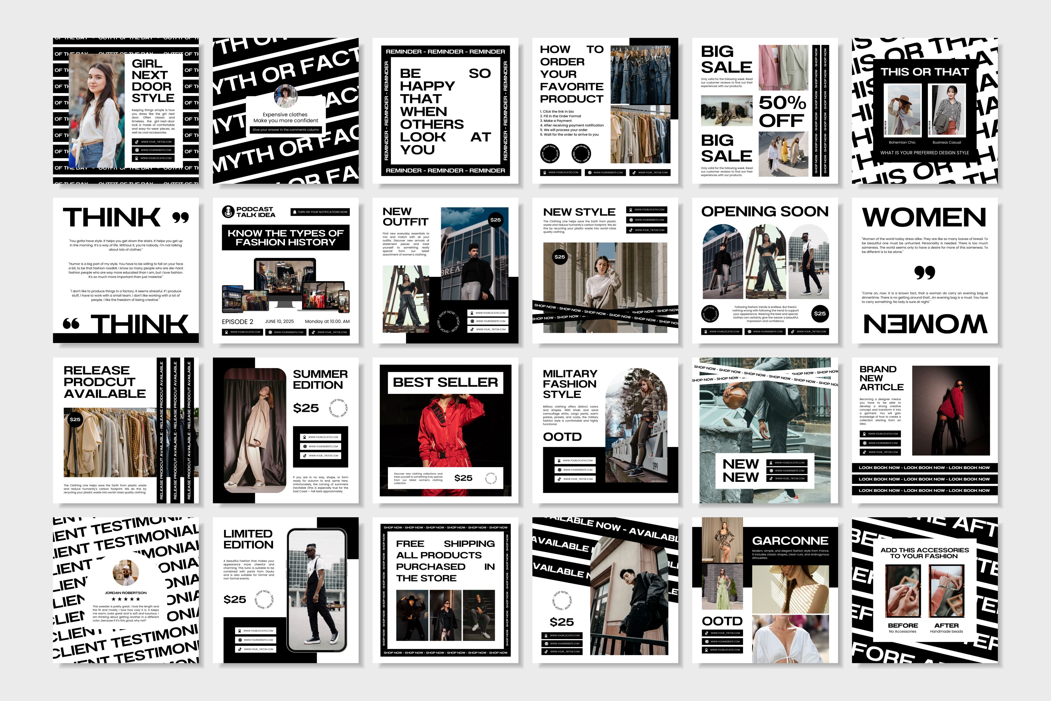 Fashion Canva Social Media Template - White #1