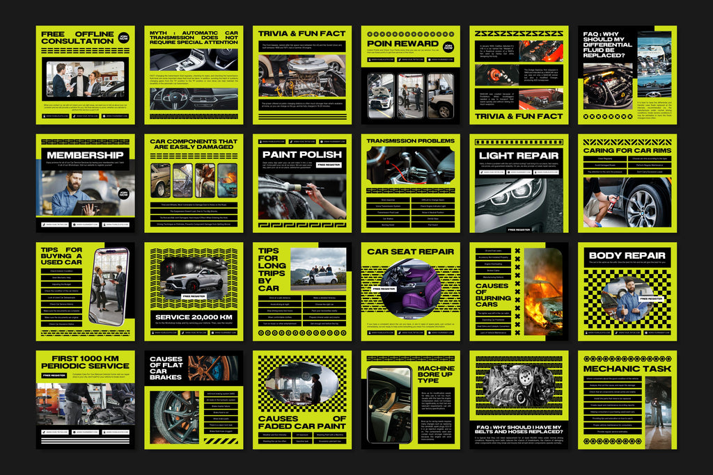 Automotive Canva Social Media Template - Green #2
