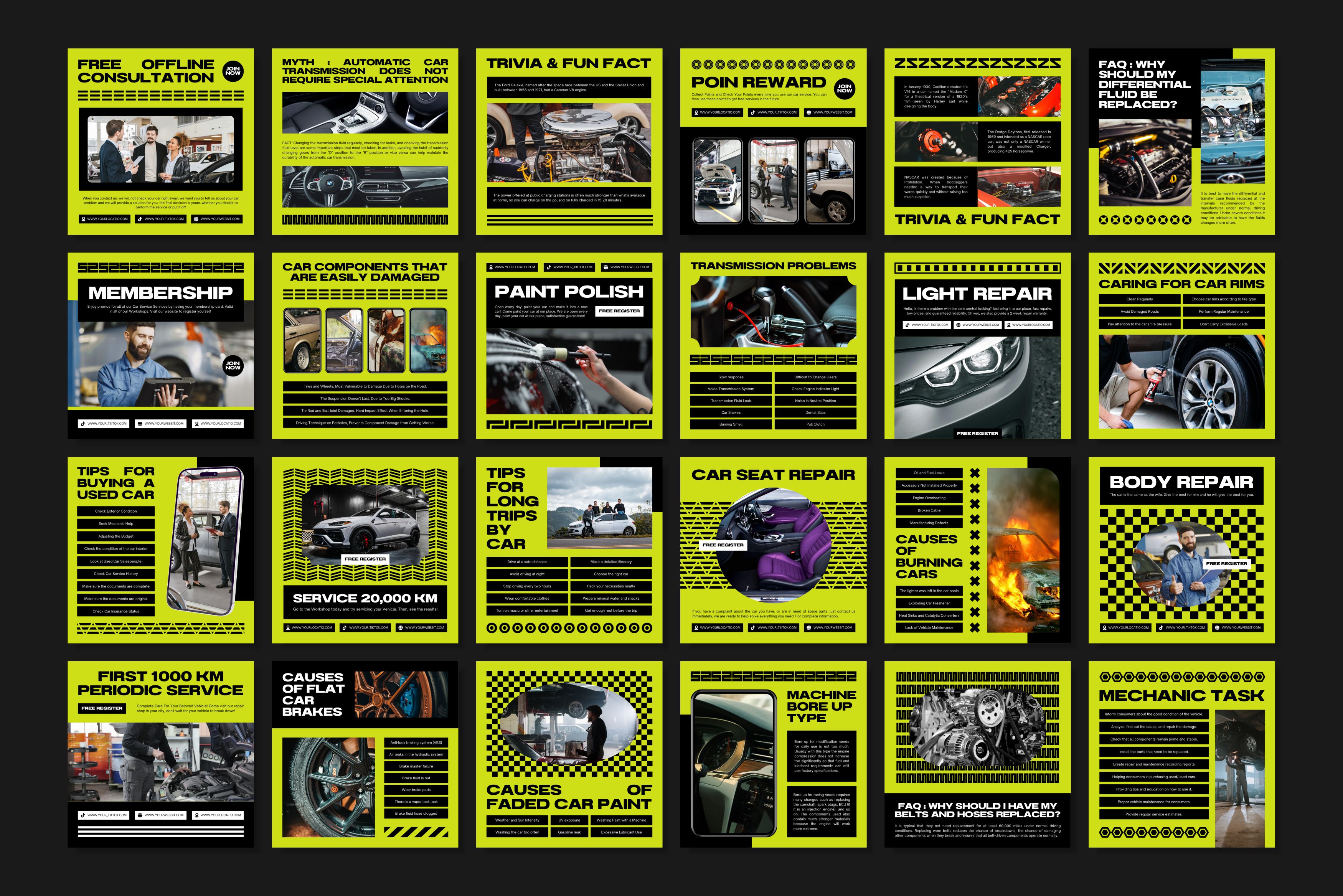 Automotive Canva Social Media Template - Green #2