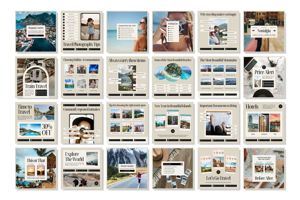 Travel Canva Social Media Template - Beige #1