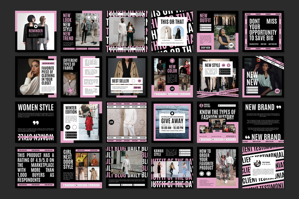 Fashion Canva Social Media Template - Pink #2