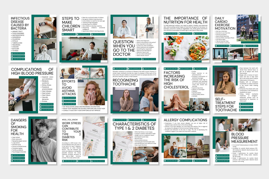 Medical Canva Social Media Template - Green #3