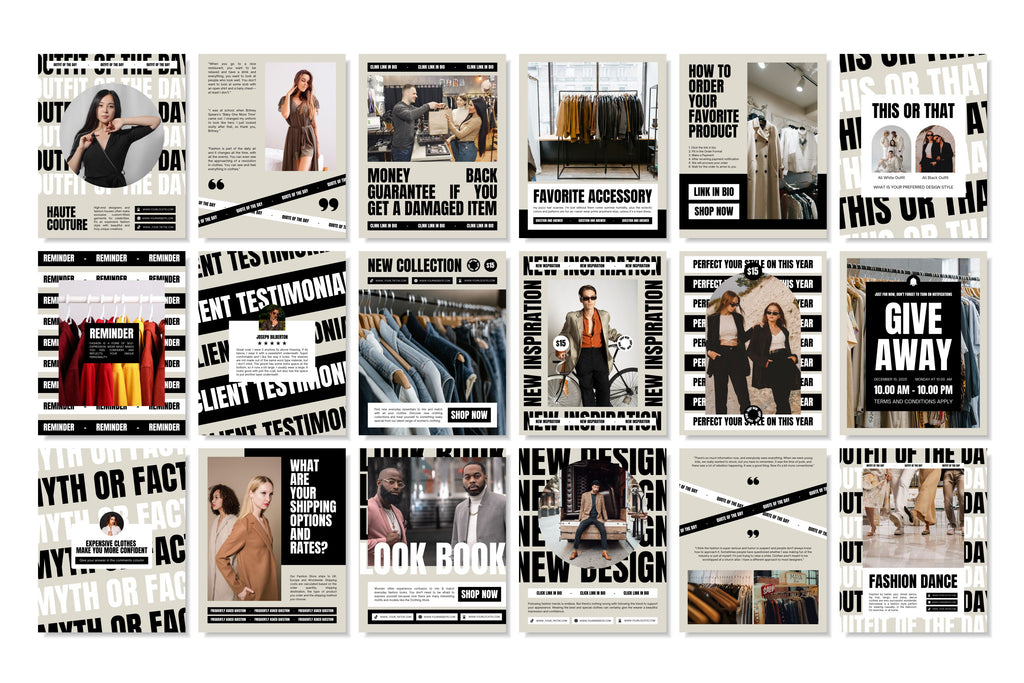 Fashion Canva Social Media Template - Cream #3