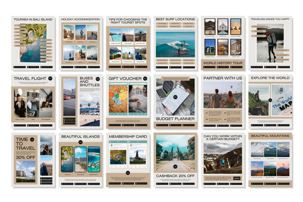 Travel Canva Social Media Template - Cream #2