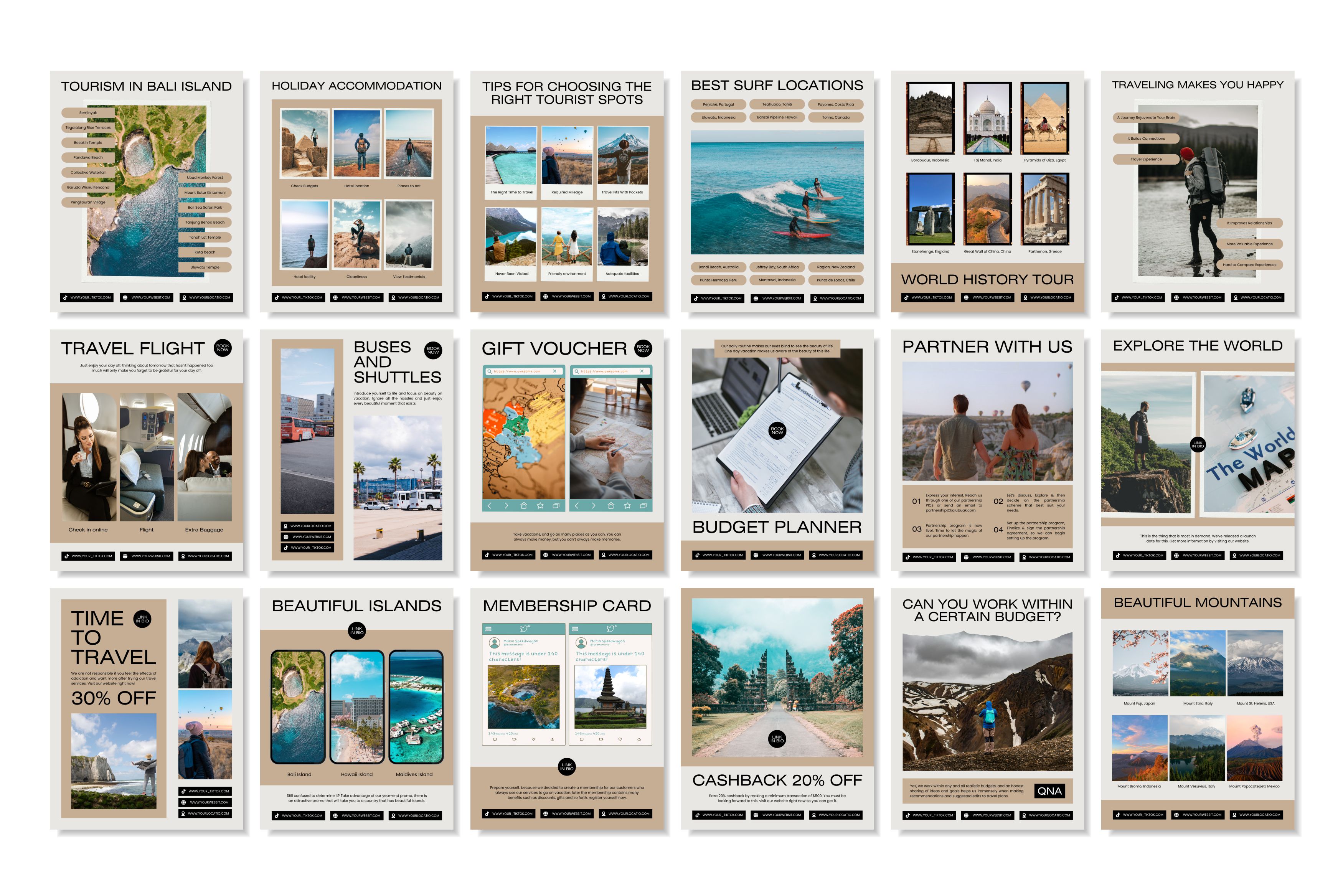 Travel Canva Social Media Template - Cream #2