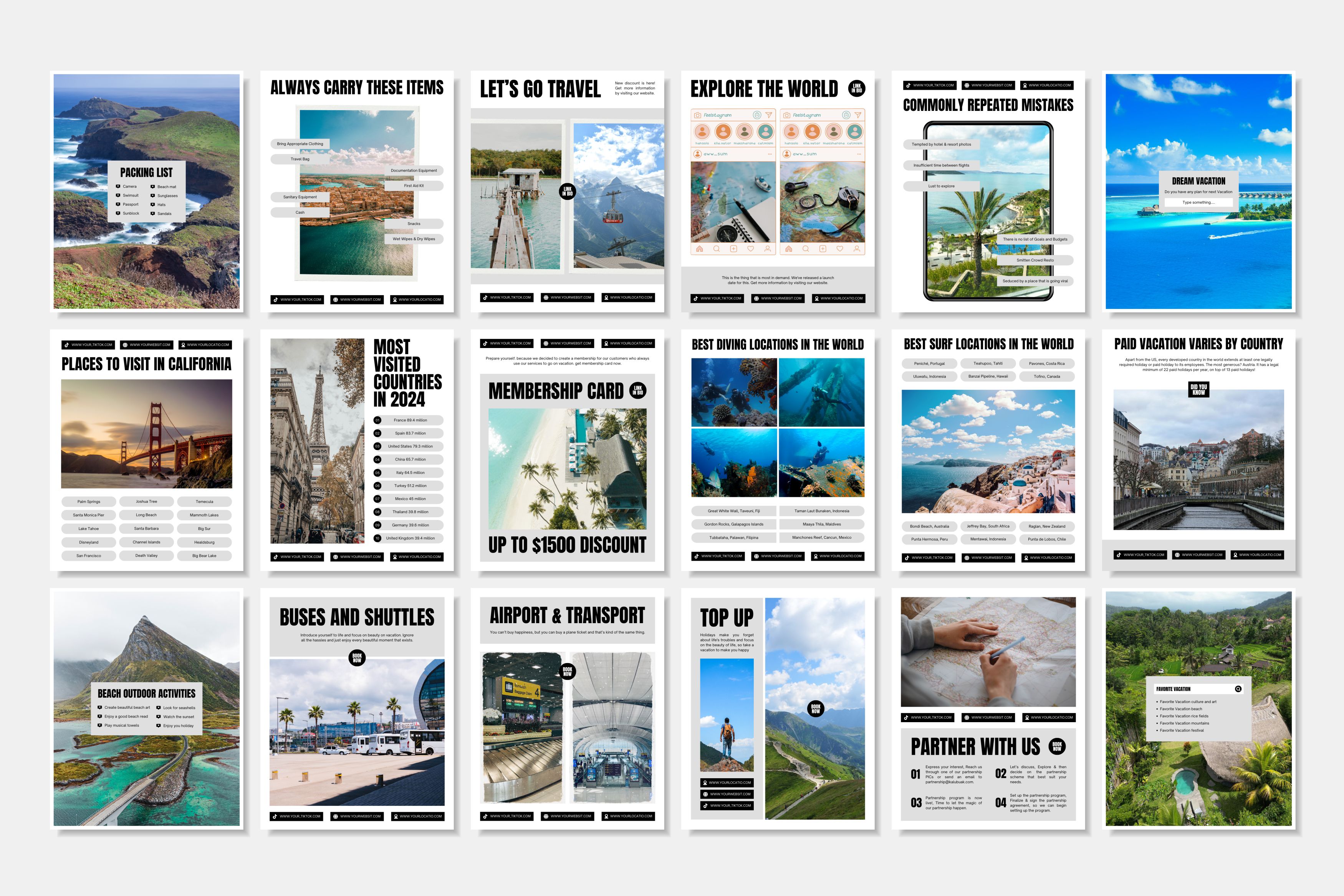 Travel Canva Social Media Template - White #3