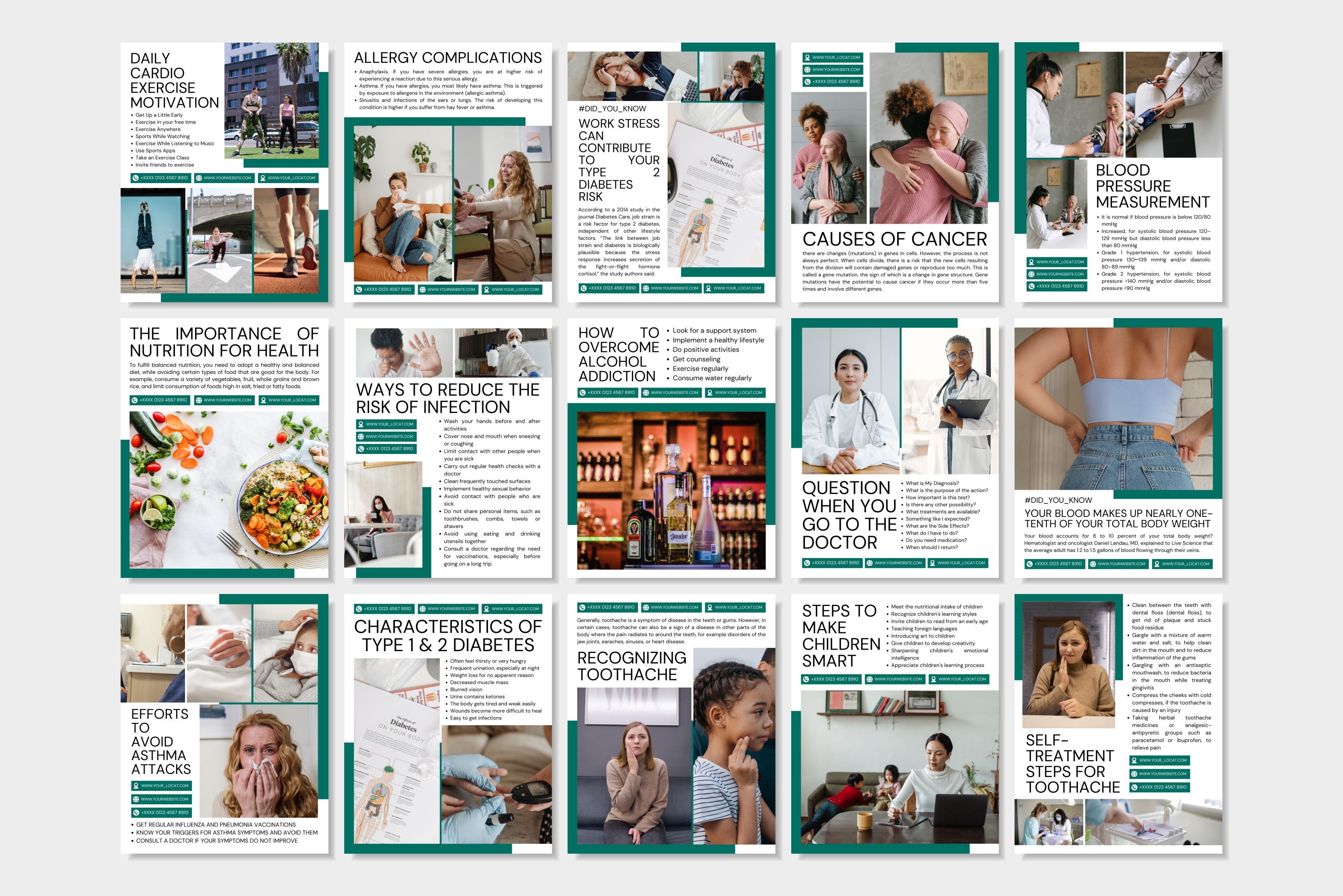 Medical Canva Social Media Template - Green #3