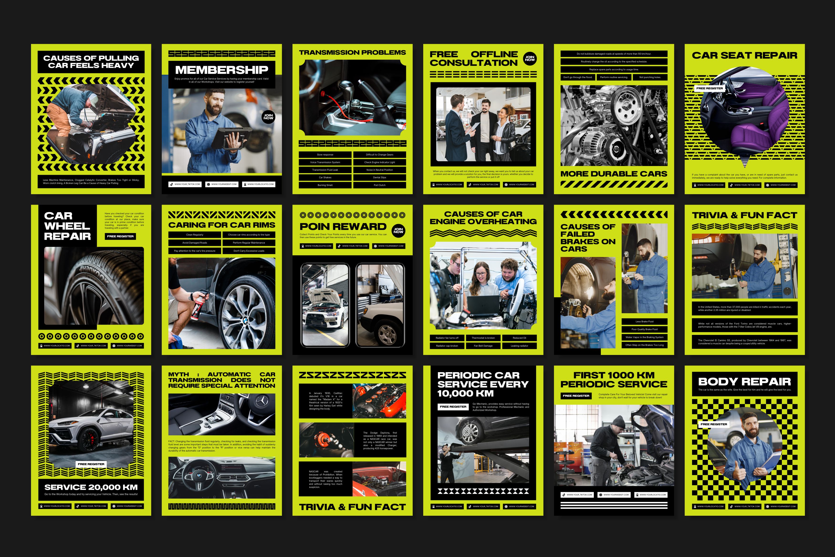 Automotive Canva Social Media Template - Green #2