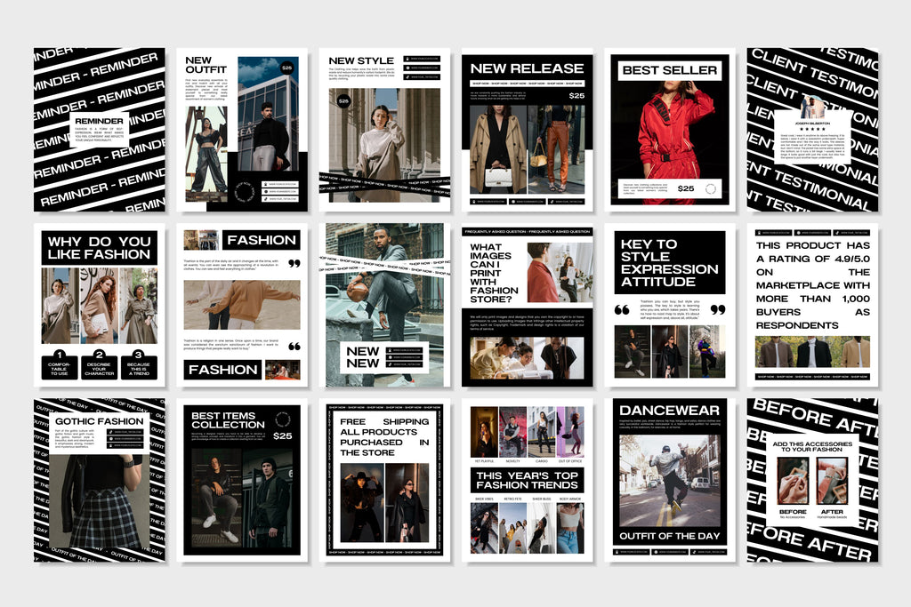 Fashion Canva Social Media Template - White #1