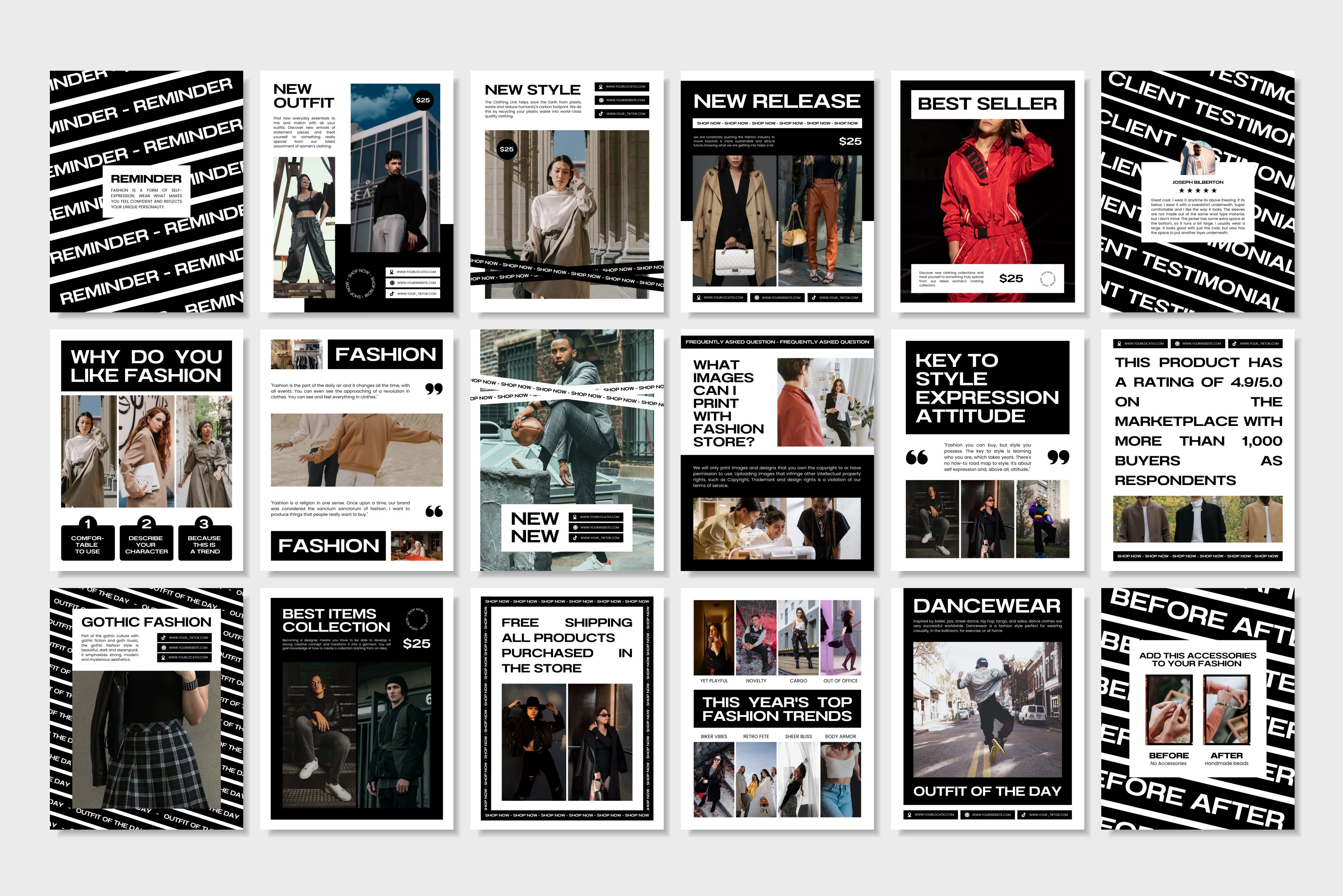 Fashion Canva Social Media Template - White #1