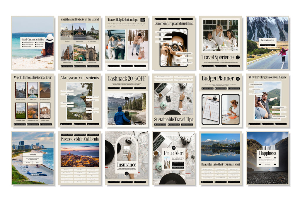 Travel Canva Social Media Template - Beige #1