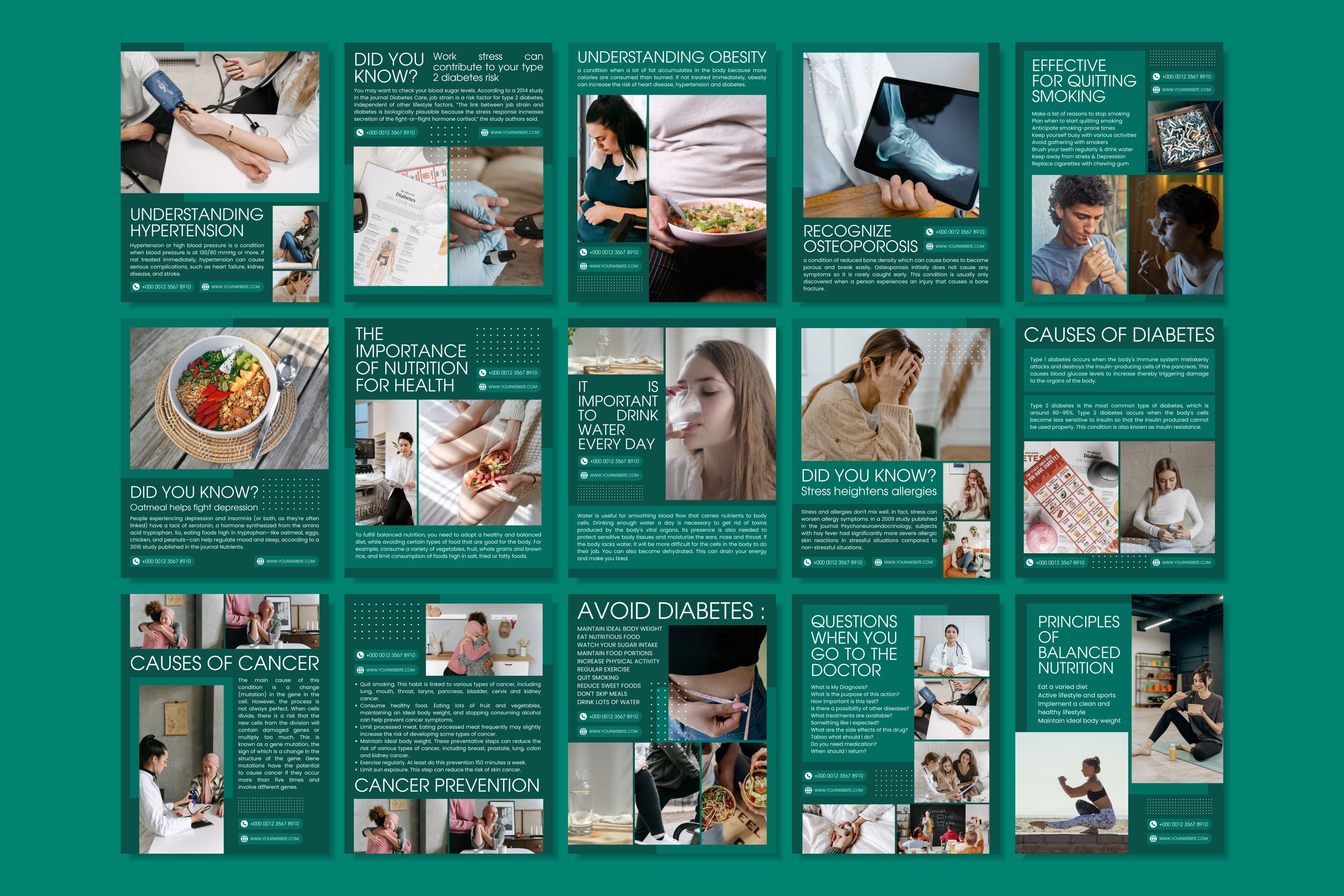 Medical Canva Social Media Template - Green #1