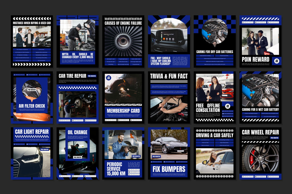 Automotive Canva Social Media Template - Blue #1