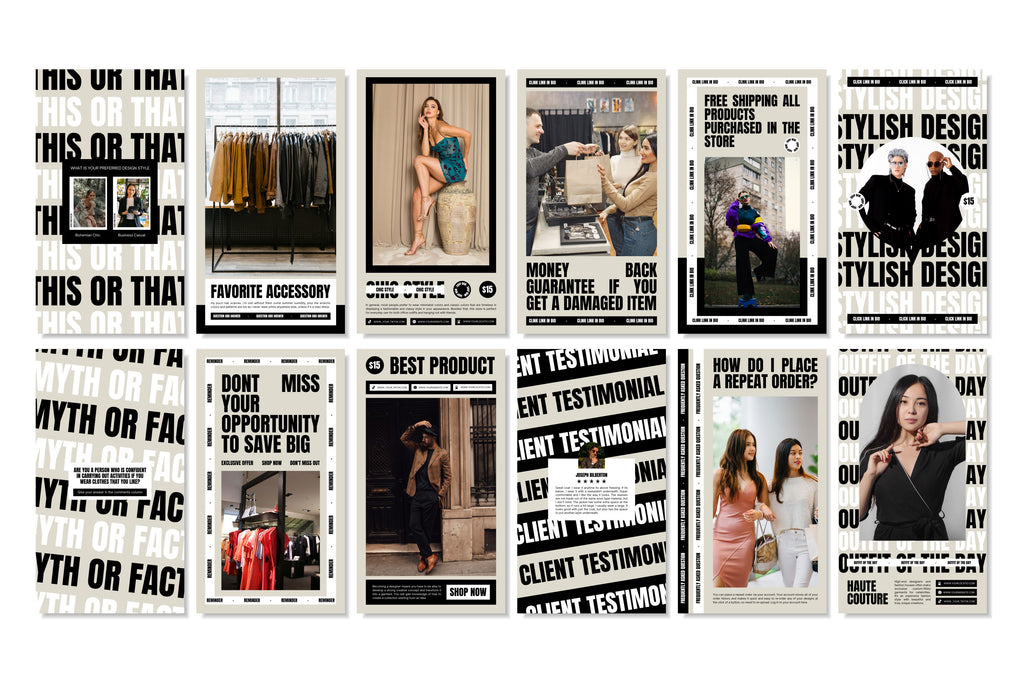 Fashion Canva Social Media Template - Cream #3