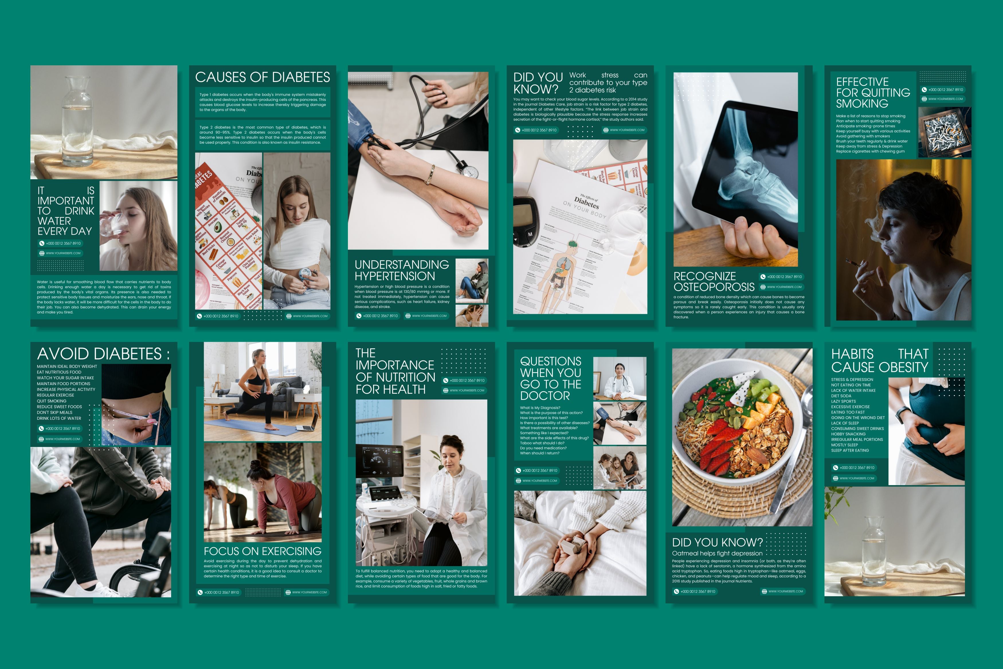 Medical Canva Social Media Template - Green #1