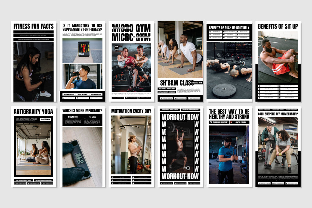 Fitness Canva Social Media Template - White #2