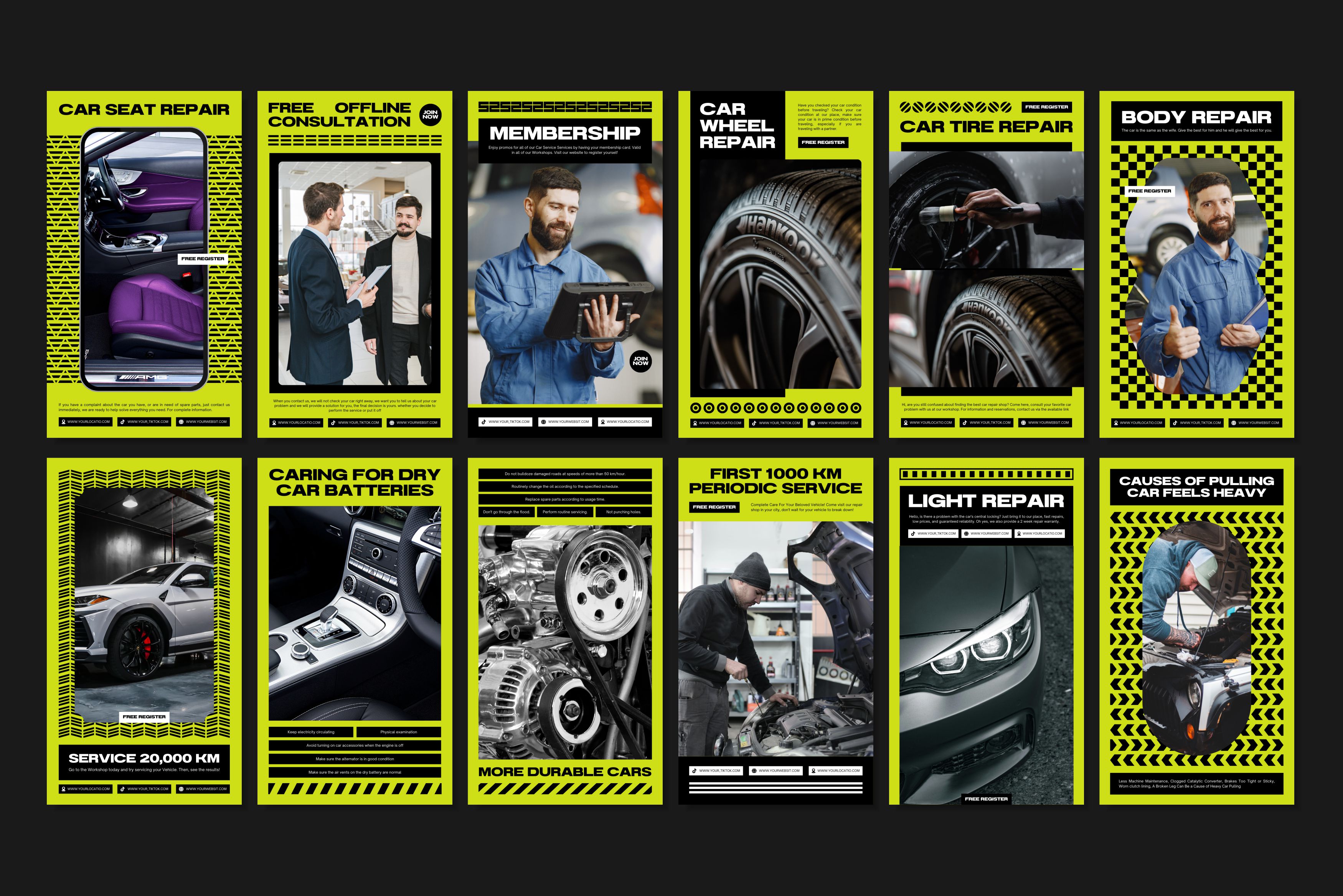 Automotive Canva Social Media Template - Green #2