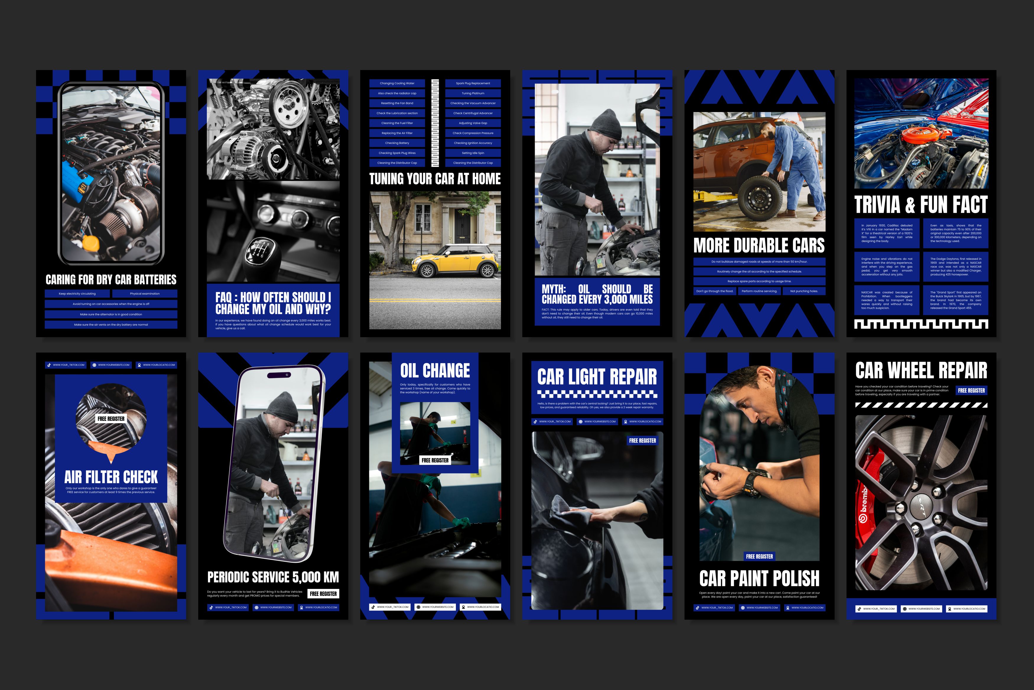 Automotive Canva Social Media Template - Blue #1