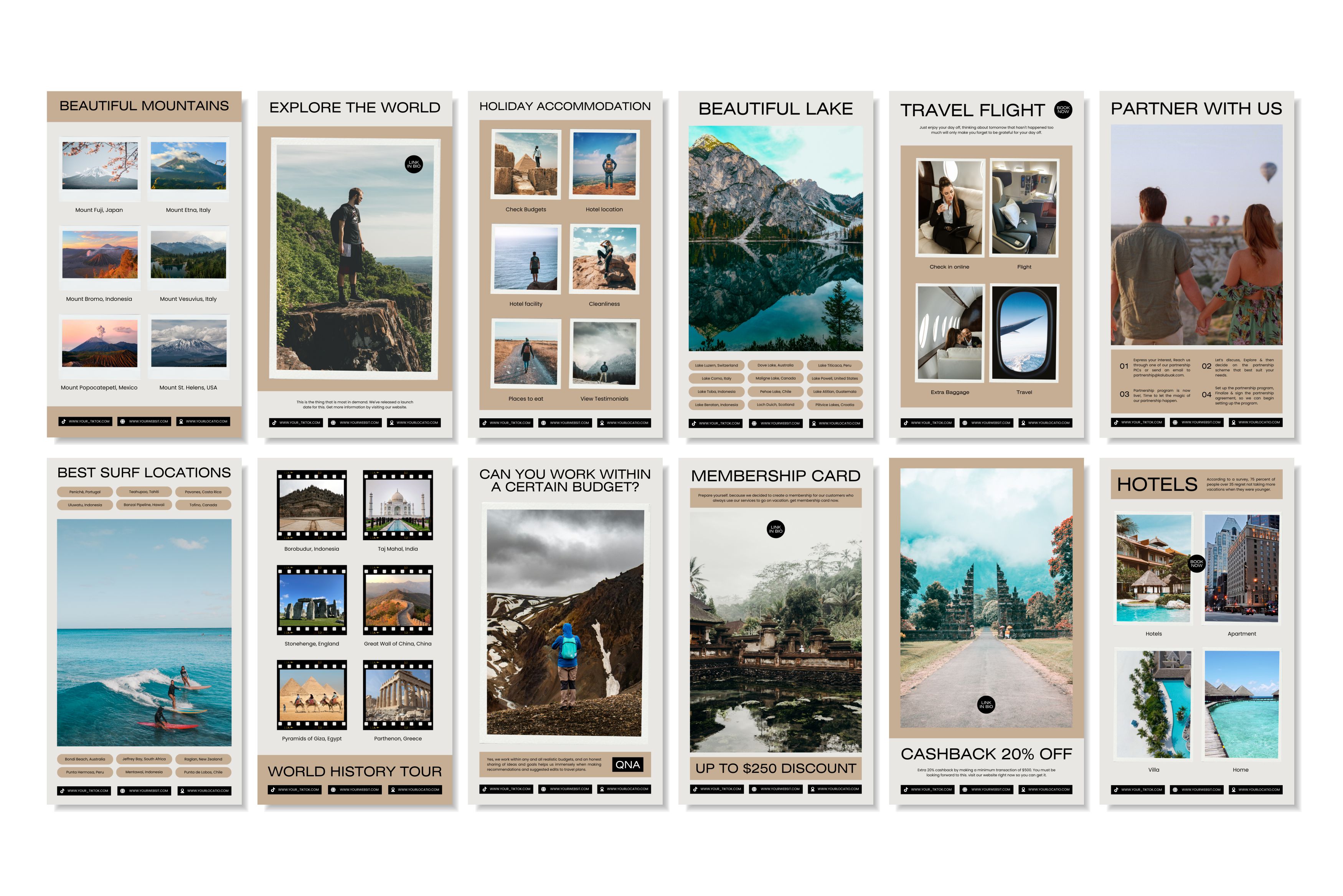 Travel Canva Social Media Template - Cream #2