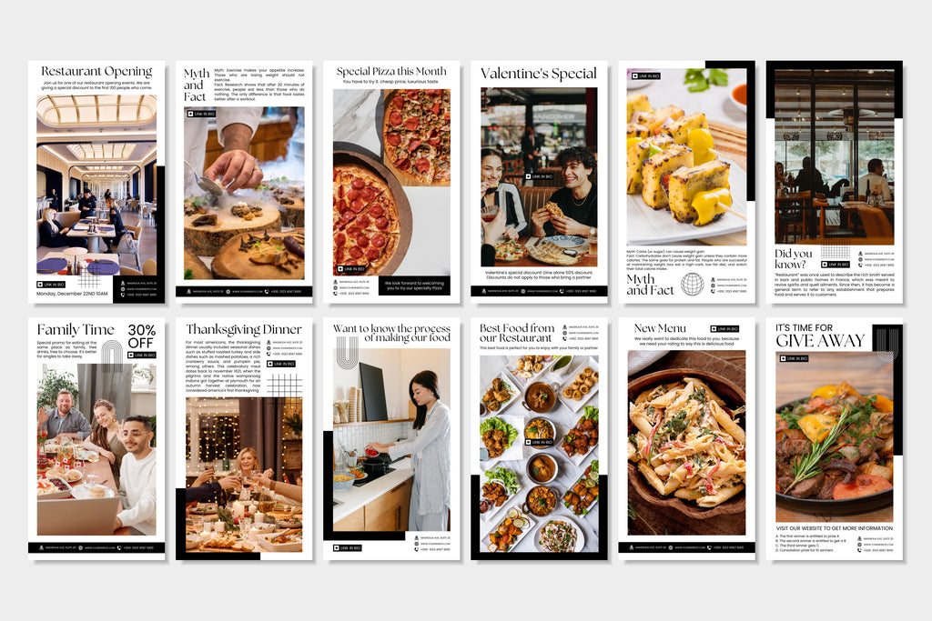 Restaurant Canva Social Media Template - White #2