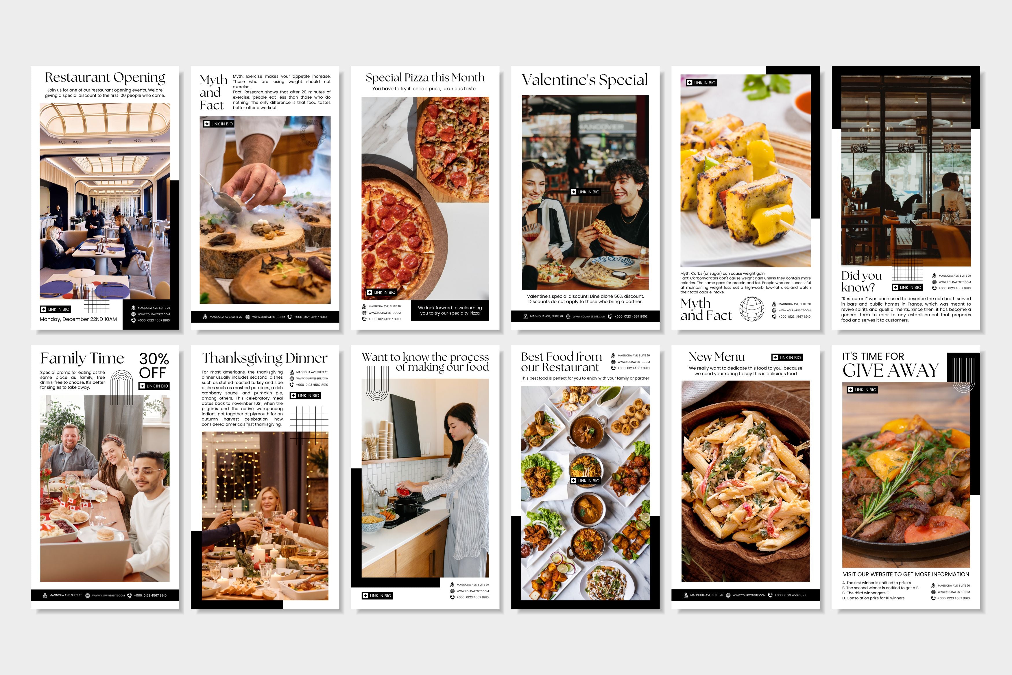Restaurant Canva Social Media Template - White #2