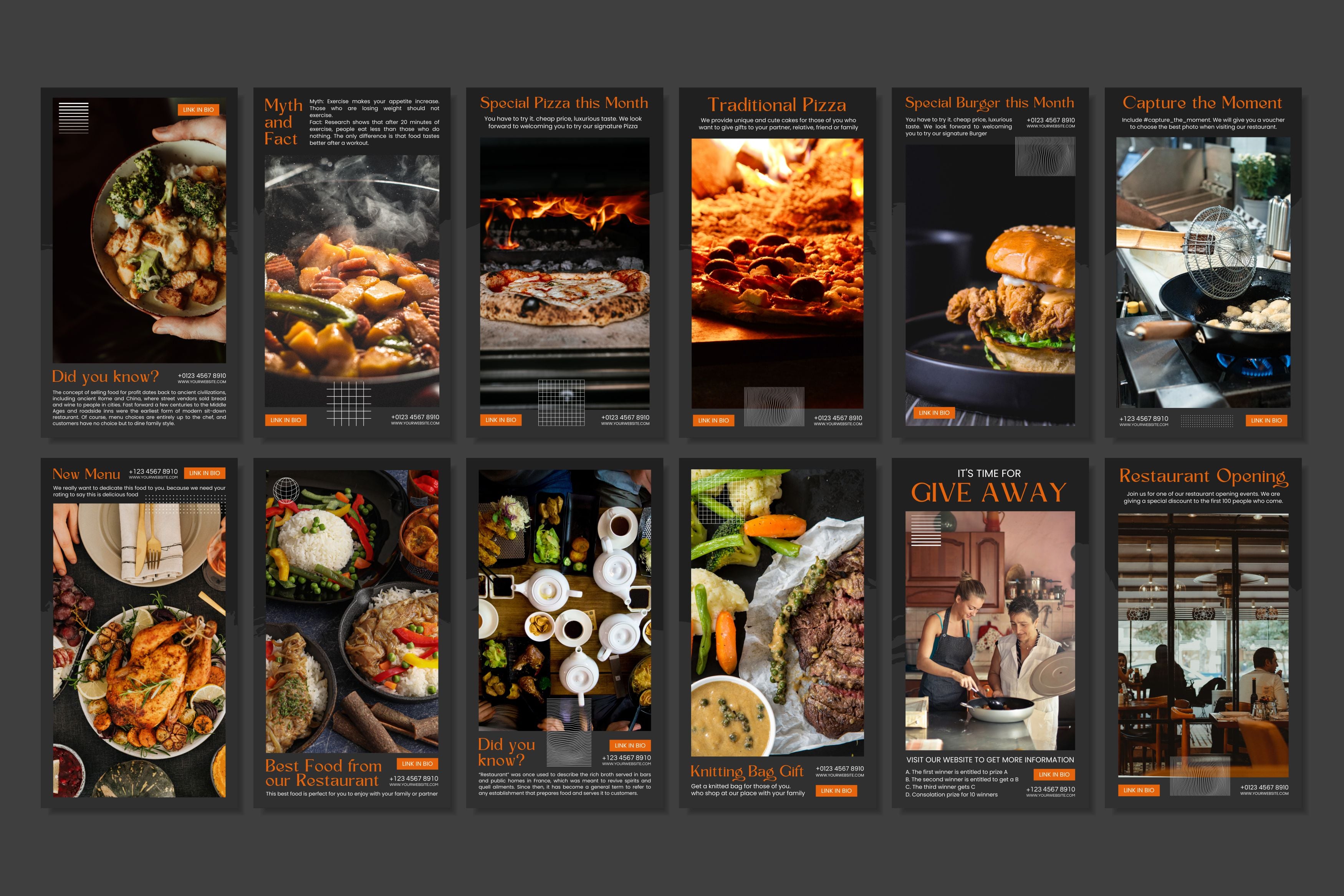Restaurant Canva Social Media Template - Black #3
