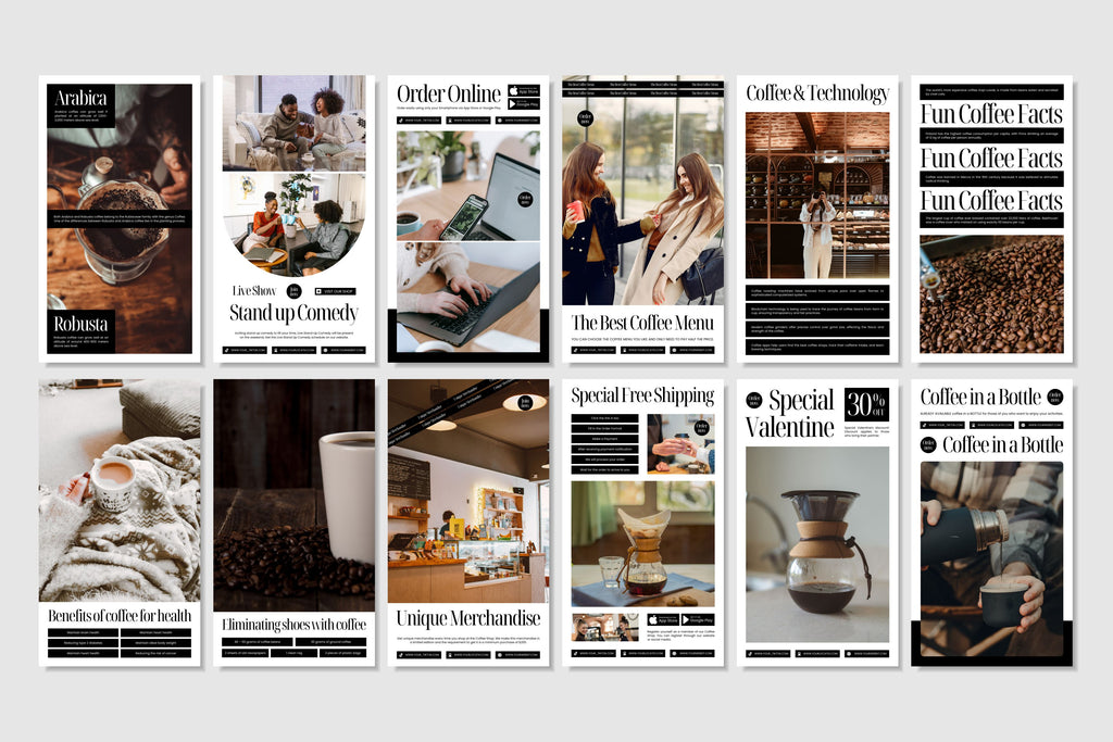 Coffee Shop Canva Social Media Template - White #2