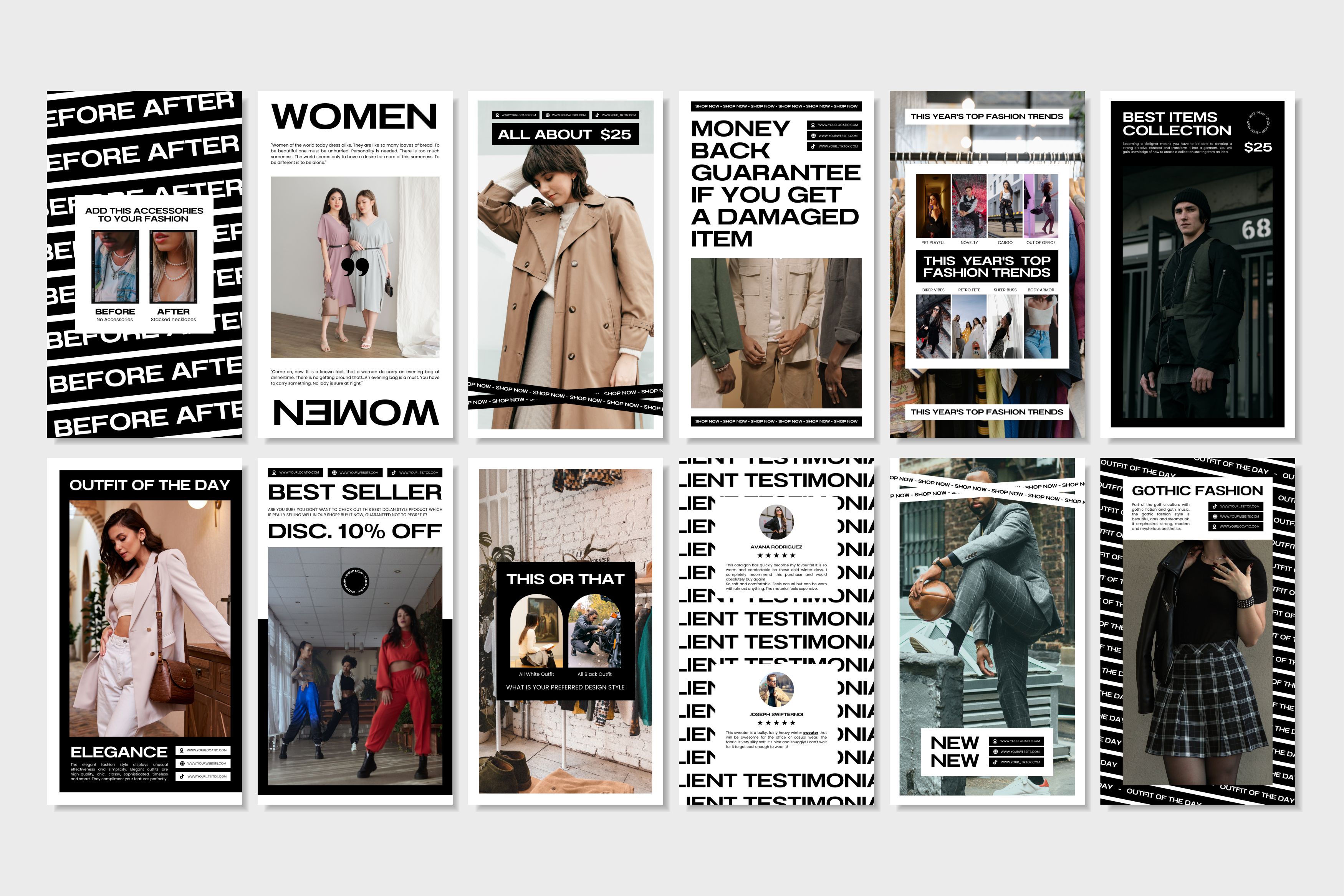 Fashion Canva Social Media Template - White #1