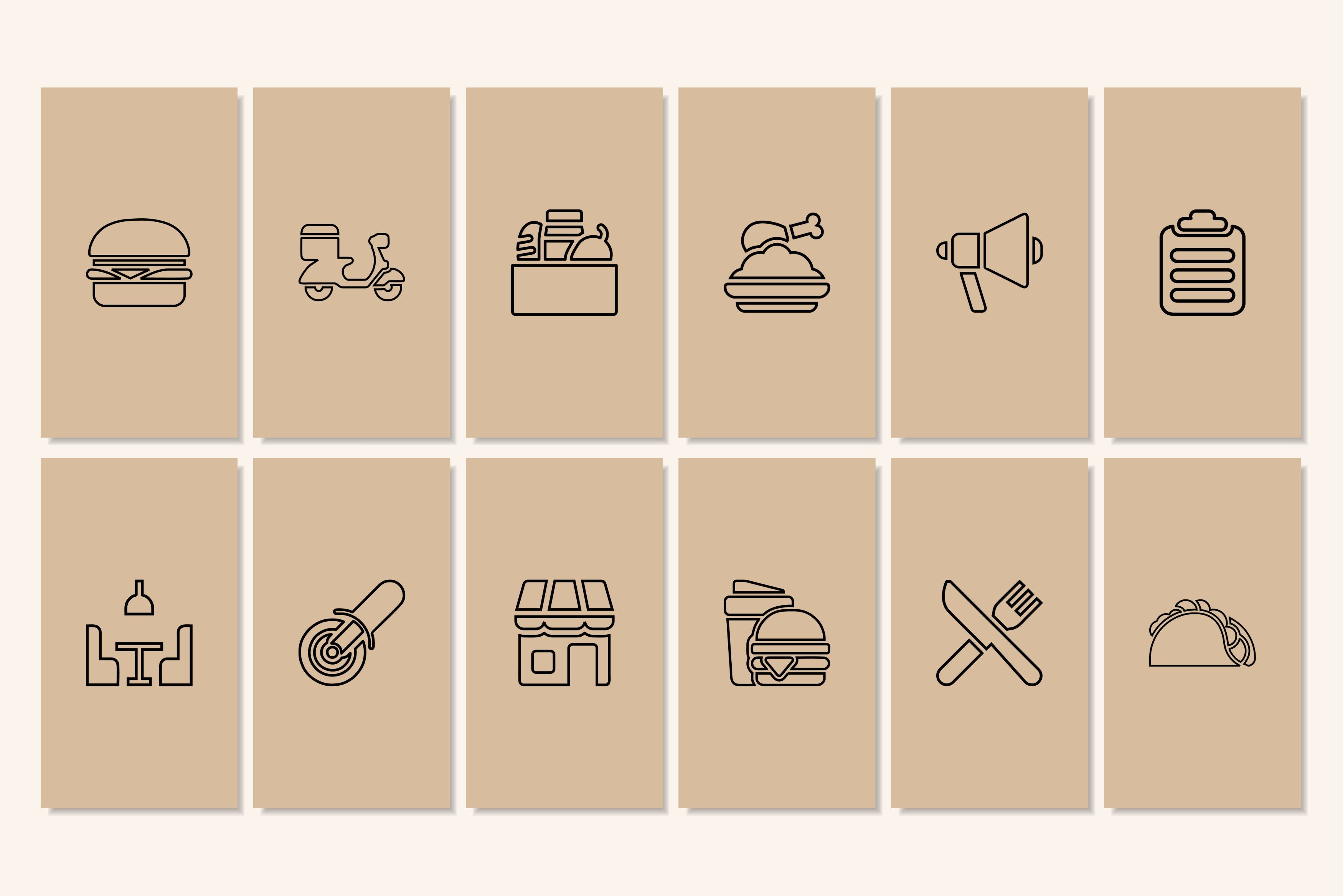 Restaurant Canva Social Media Template - Beige #1