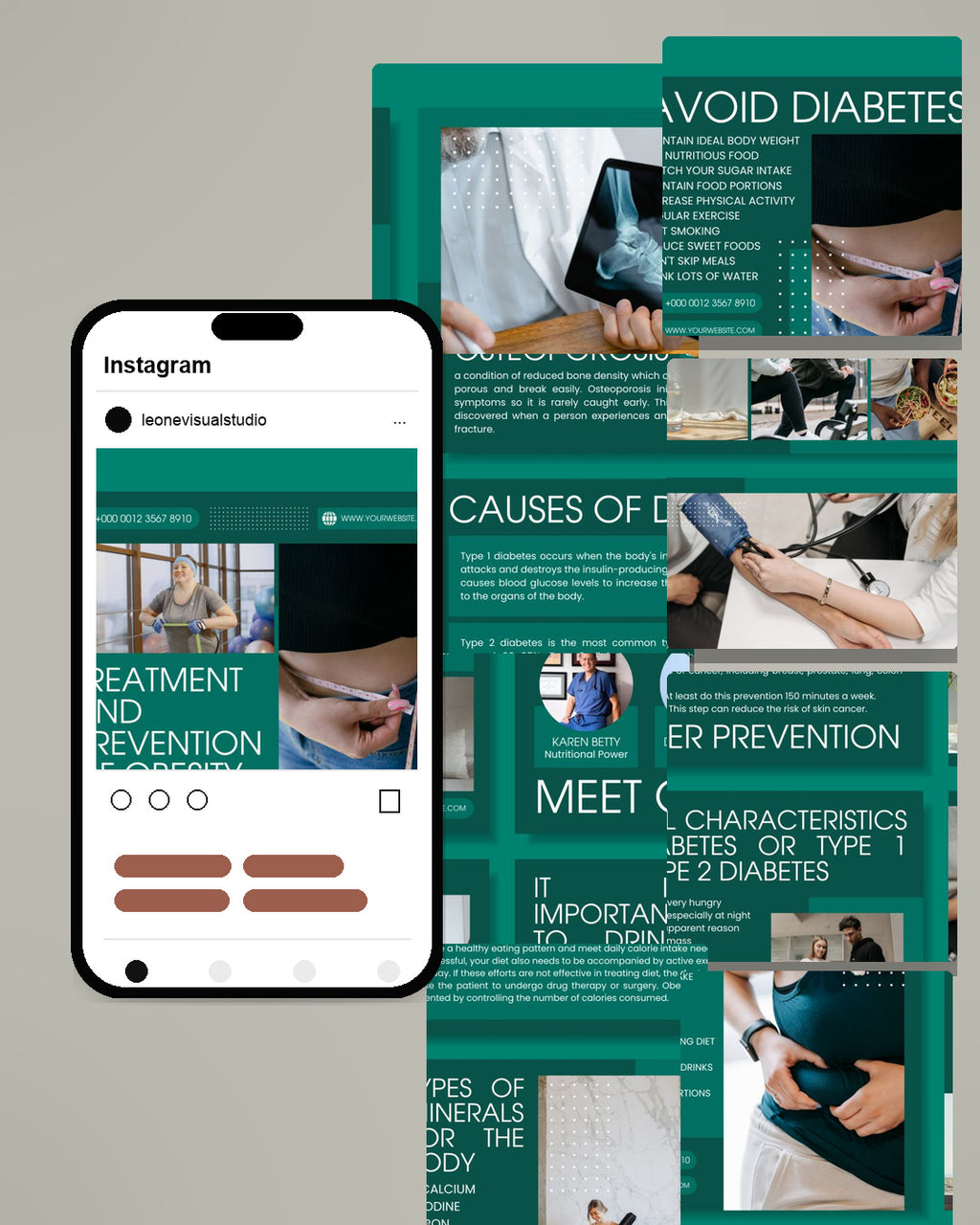 Medical Canva Social Media Template - Green #1