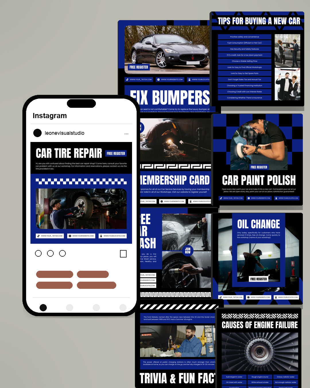 Automotive Canva Social Media Template - Blue #1