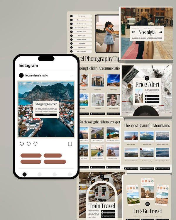 Travel Canva Social Media Template - Beige #1