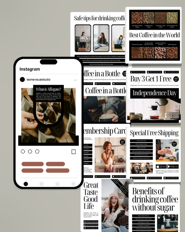 Coffee Shop Canva Social Media Template - White #2