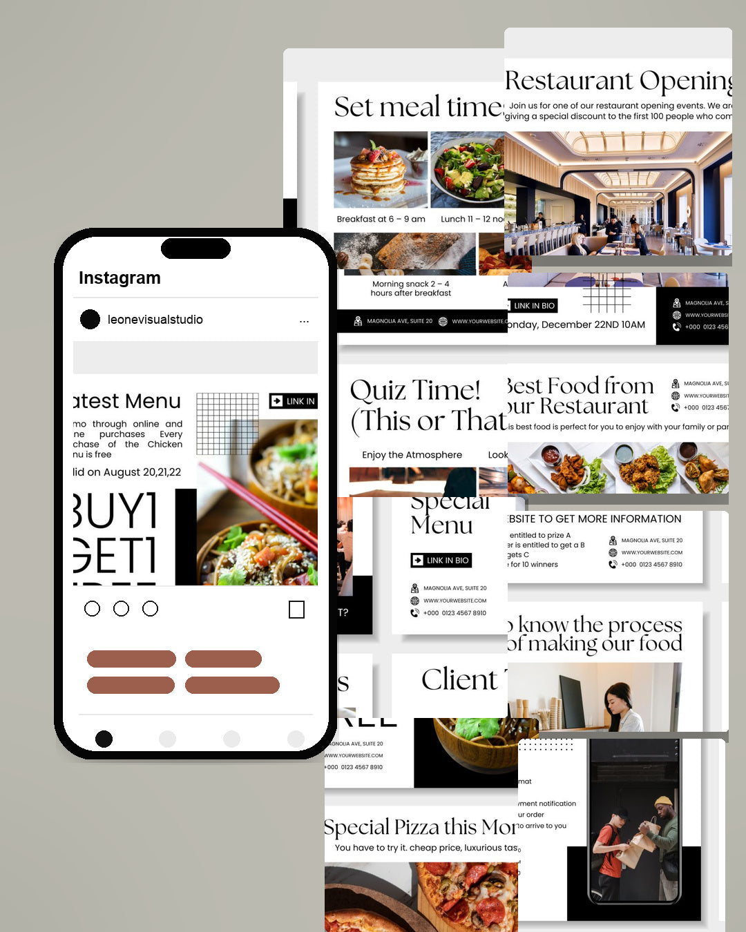 Restaurant Canva Social Media Template - White #2