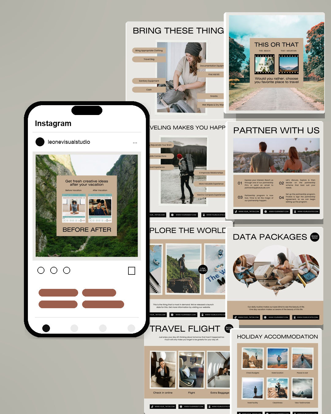 Travel Canva Social Media Template - Cream #2