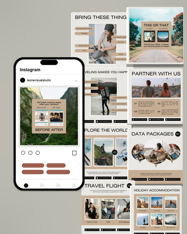 Travel Canva Social Media Template - Cream #2