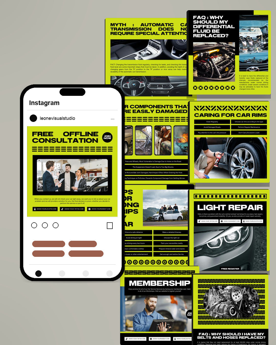 Automotive Canva Social Media Template - Green #2