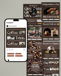 Coffee Shop Canva Social Media Template - Brown #3