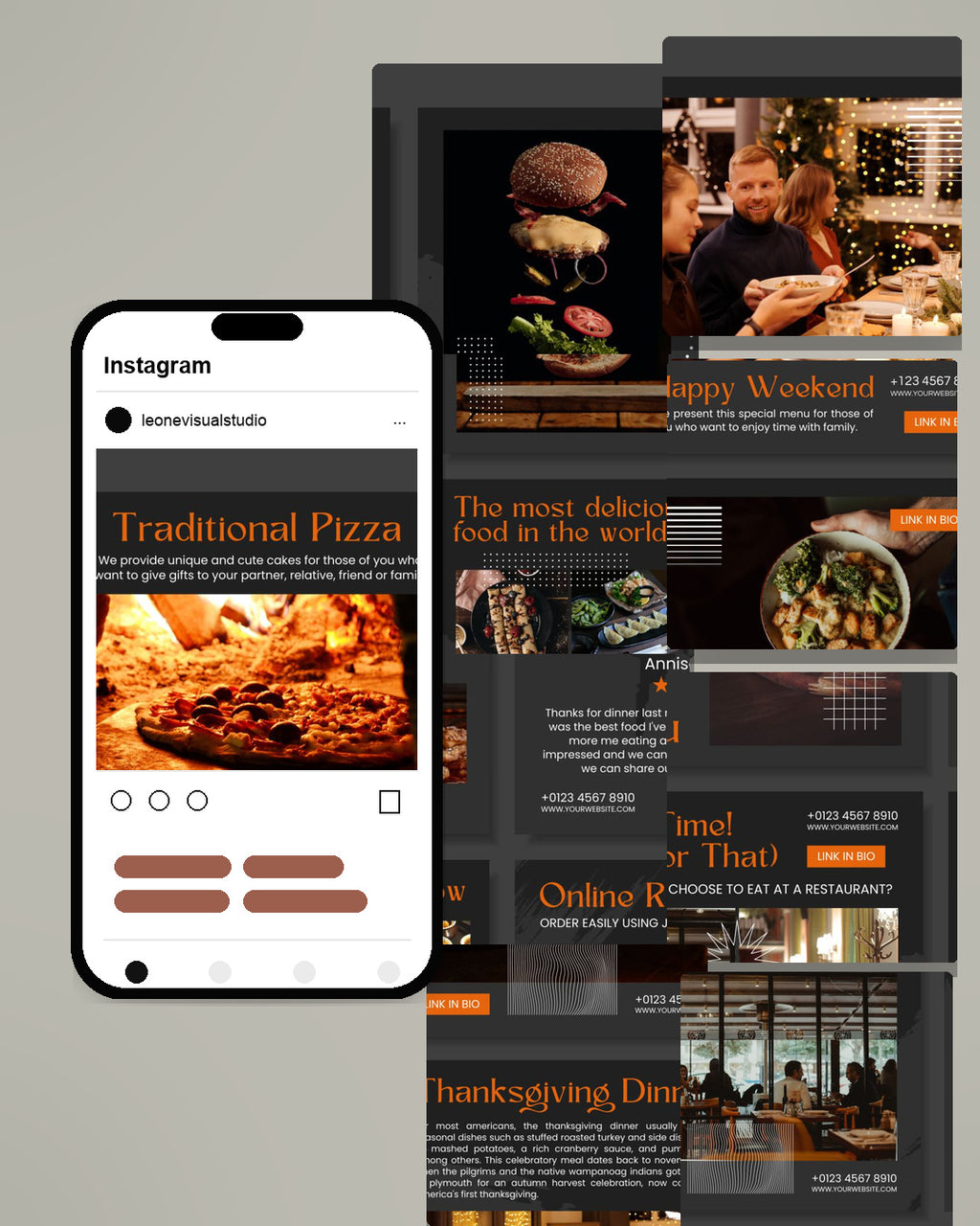 Restaurant Canva Social Media Template - Black #3