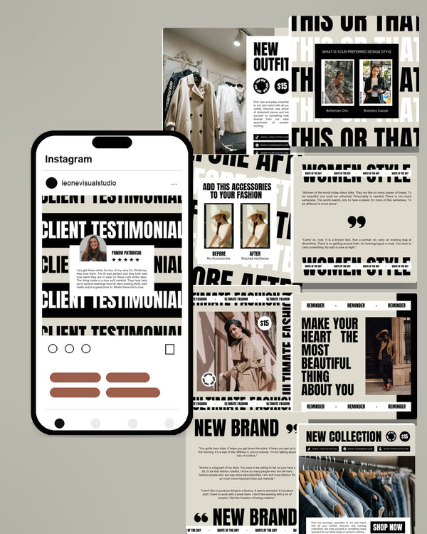 Fashion Canva Social Media Template - Cream #3
