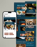 Restaurant Canva Social Media Template - Blue #4